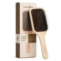Candy Brush Natural Bamboo Cushion Hair Brush for Thick Curly Thin Long Wet or Dry Hair, Ultra Soft Nylon & Natural Boar Bristle Detangler Hair Brush for Women Men Kids, Reduce Pulling and Frizzing