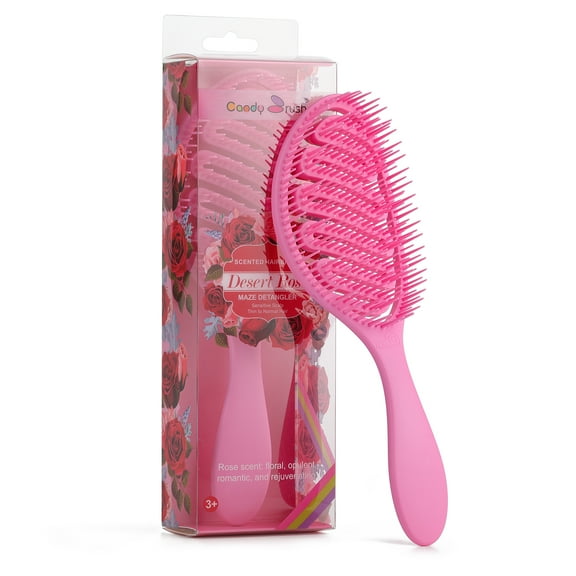 Candy Brush Scented Hair Brush for Effortlessly Detangling, Sturdy Bristle Vented Hair Brush For Thick, Coarse & Curly Hair, Wet & Dry Hair Brush with Scalp Massage for Women and Girl, Idea Gift