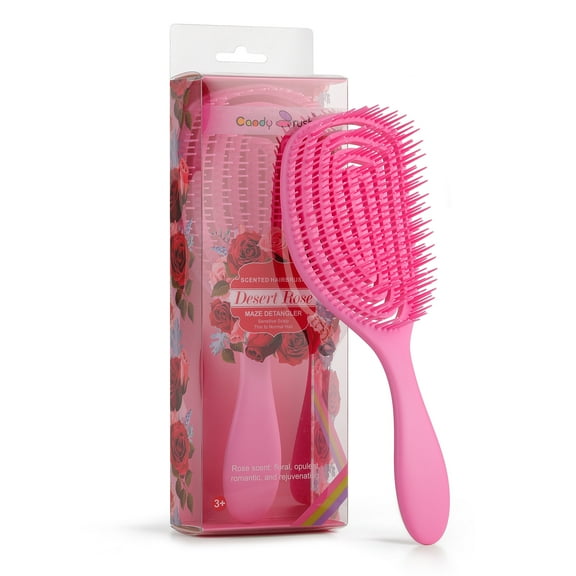 Candy Brush Scented Hair Brush for Effortlessly Detangling, Sturdy Bristle Vented Hair Brush For Thick, Coarse & Curly Hair, Wet & Dry Hair Brush with Scalp Massage for Women and Girl, Idea Gift