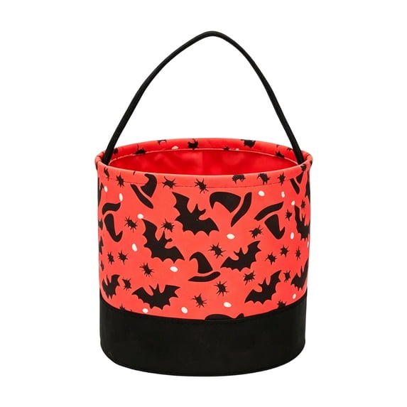 Candy Bucket Canvas Halloween Print 9X9 Inch 1 Pack for Trick Or Treat Home Party Supplies