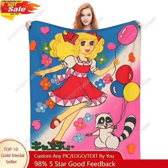 Candy Candy Manga Flannel Blanket Drama Adventure Themed Cooling Homegoods For Sofa Bed Lounge Gi