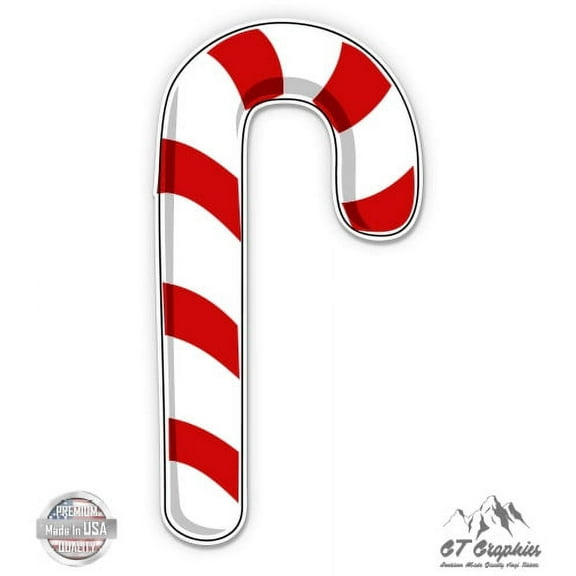Candy Cane - 12" Vinyl Sticker Waterproof Decal
