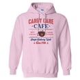thumbnail image 1 of Candy Cane Cafe Hoodie Sweatshirt Unisex 2X-Large Pink, 1 of 5