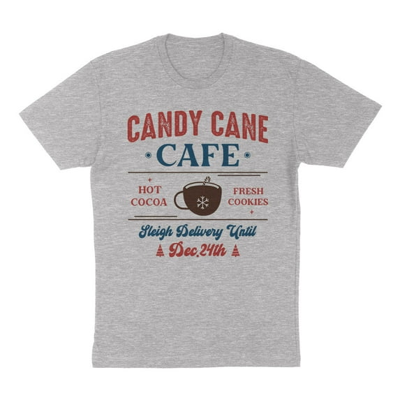 Candy Cane Cafe Shirt Unisex Medium Grey