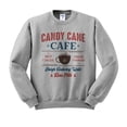 thumbnail image 1 of Candy Cane Cafe Sweatshirt Unisex Small Grey, 1 of 5