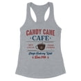 thumbnail image 1 of Candy Cane Cafe Tank Top Fitted Racerback Women's Large Heather Grey, 1 of 5