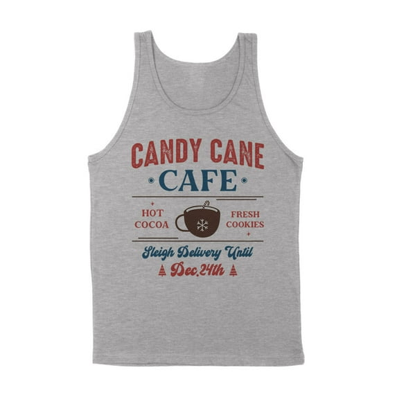 Candy Cane Cafe Tank Top Unisex X-Large Grey