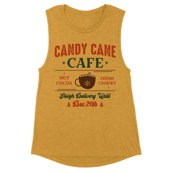 Candy Cane Cafe Women's Muscle Tank X-Small Antique Gold