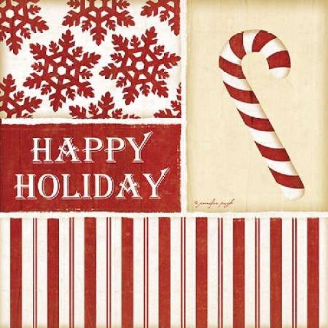 Candy Cane Canvas Art - Jennifer Pugh (24 x 24)