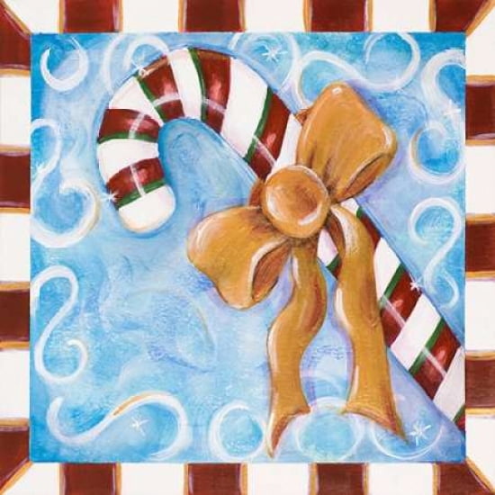 Candy Cane Canvas Art - Karen Lucchese (24 x 24)