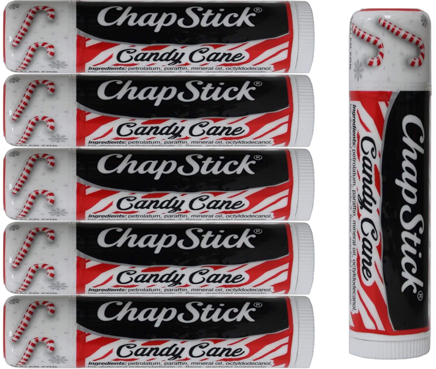 Candy Cane Chapstick Lip Balm, 6 Pieces By Brand ChapStick