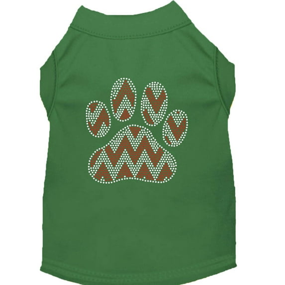 Christmas Pet Dog Cat Shirt Rhinestone, "Candy Cane Chevron Paw"