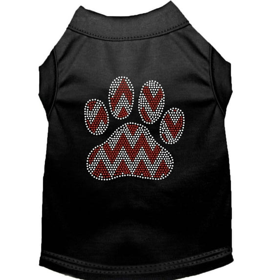 Christmas Pet Dog Cat Shirt Rhinestone, "Candy Cane Chevron Paw"