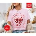 Candy Cane Christmas Club Comfort Colors Holiday Tshirt, Womens Xmas