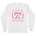 thumbnail image 1 of Candy Cane Christmas Club Long Sleeve Shirt Unisex Large White, 1 of 5