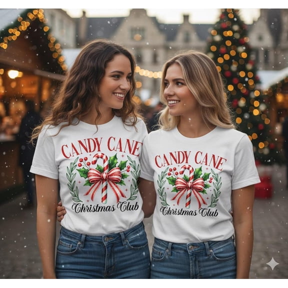 Candy Cane Christmas Club Shirt, Matching Squad Tee