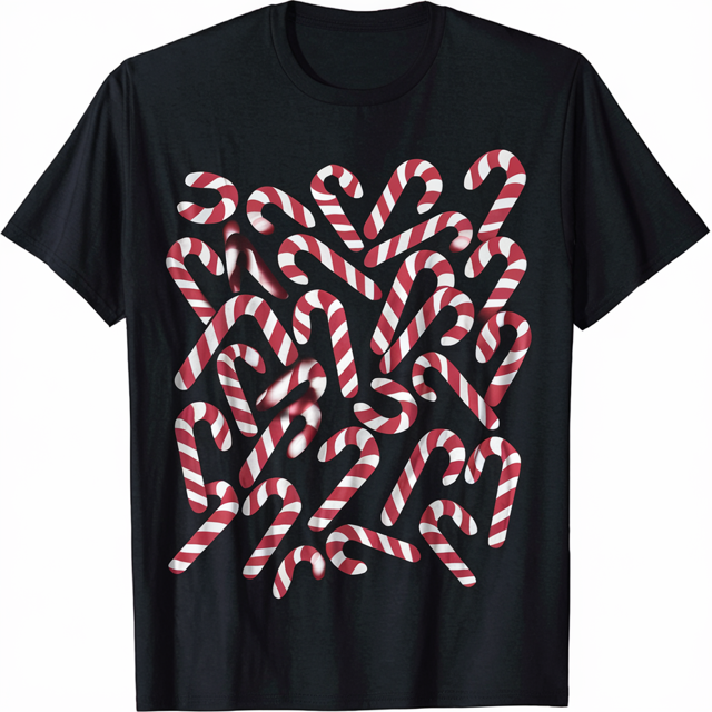 Candy Cane Christmas Crew Santa Pink for Women Kids Girls TShirt