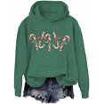 thumbnail image 1 of Candy Cane Christmas Hoodie Candy Lover Christmas Sweatshirts Xmas Graphic Print Long Sleeve Shirts, 1 of 5