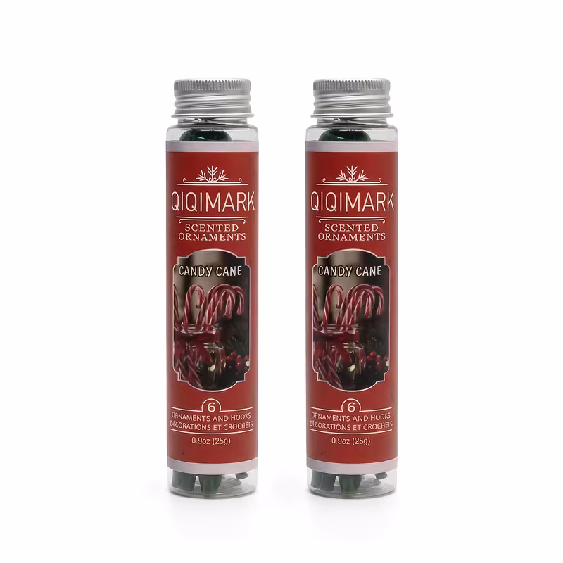 Candy Cane Christmas Scented Ornaments, 2 Pack Hanging Reed Diffuser Decorations for Holiday Home Decor