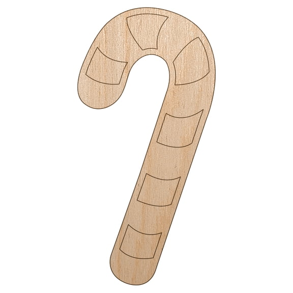 Candy Cane Christmas Wood Shape Unfinished Piece Cutout Craft DIY Projects - 6.25 Inch Size - 1/4 Inch Thick