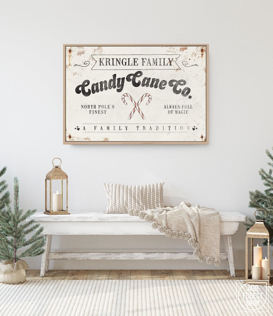 Candy Cane Company Rustic White Wall Art Interior Classic Gallery ...