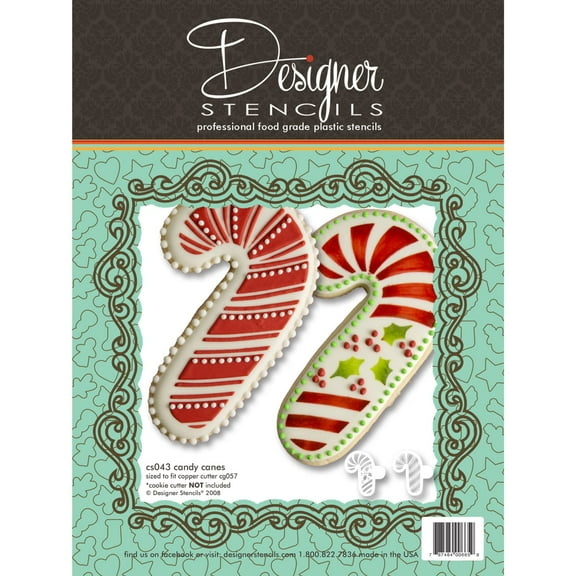 Candy Cane Cookie Stencil Set (no cutter) by Designer Stencils