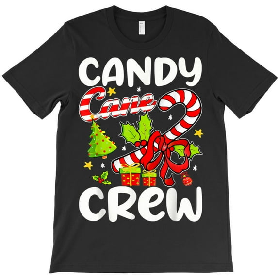 Candy Cane Crew Funny Christmas Candy Lover Kids Boys Girls X-Mas Graphic T-Shirt - Top Pick G8171, Up to 5XL