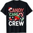 thumbnail image 1 of Candy Cane Crew Shirt Men Women Kids Christmas Pajamas Unisex T-Shirt, up to Size 5XL, 1 of 2