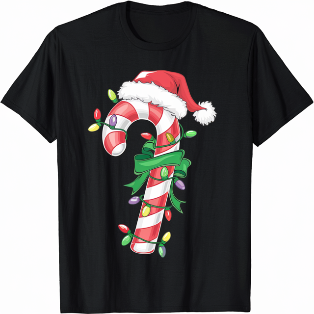 Candy Cane Crew TShirt Cozy Xmas Celebration Tee