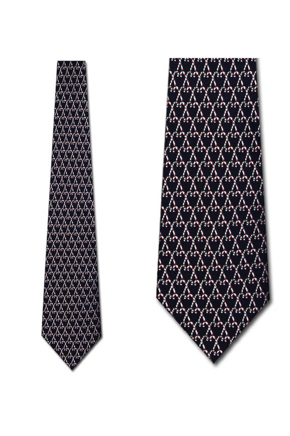 Candy Cane Criss Cross Necktie Mens Tie