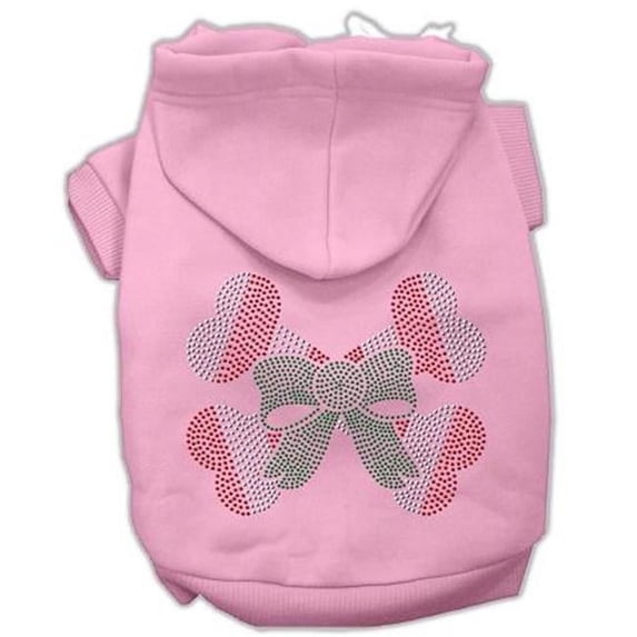 Candy Cane Crossbones Rhinestone Hoodie Pink S (10)