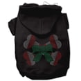 thumbnail image 1 of Christmas Pet Dog  Cat Hoodie Rhinestone, "Candy Cane Crossbones", 1 of 9