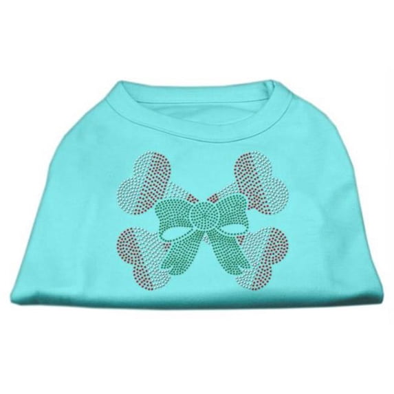 Candy Cane Crossbones Rhinestone Shirt Aqua L - 14