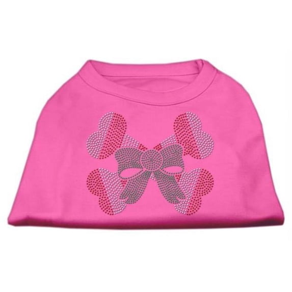 Candy Cane Crossbones Rhinestone Shirt Bright Pink XXL - 18