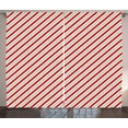 thumbnail image 1 of Ambesonne Candy Cane Curtains 2 Panel Set, Bicolor Stripes, 108" x 90", Red Fern Green White, 1 of 3