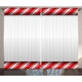 thumbnail image 1 of Ambesonne Candy Cane Curtains 2 Panel Set, Abstract Borders, 108" x 84", Red White, 1 of 3