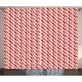 thumbnail image 1 of Ambesonne Candy Cane Curtains 2 Panel Set, Red Christmas Sweets, 108" x 84", Red Cream, 1 of 3