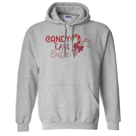 Candy Cane Cutie Hoodie Sweatshirt Unisex 3X-Large Grey