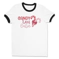 thumbnail image 1 of Candy Cane Cutie Ringer Tee Shirt Unisex Large White/Black, 1 of 5