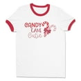 thumbnail image 1 of Candy Cane Cutie Ringer Tee Shirt Unisex Large White/Red, 1 of 5
