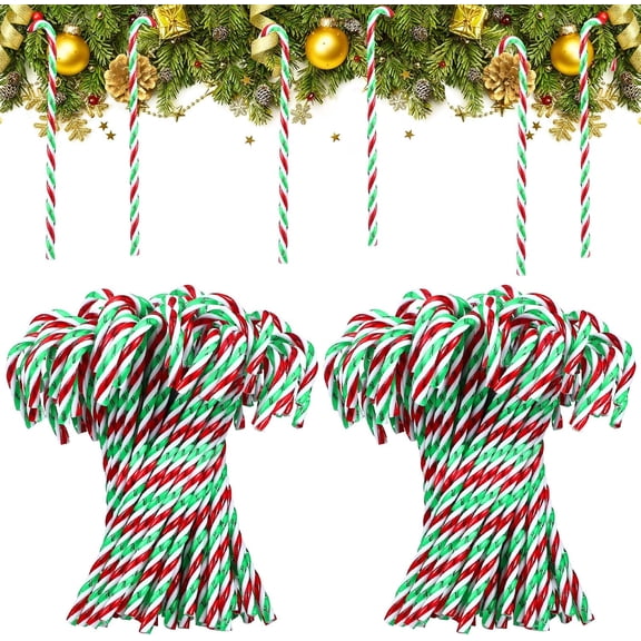 Candy Cane Decoration Christmas Tree Ornaments Twisted Cane for Christmas Crafts Indoor and Outdoor Party Gifts (Red, White and Green)