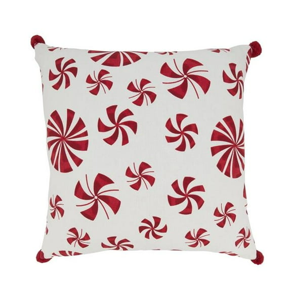 Candy Cane Dreams Peppermints Poly Filled Throw Pillow