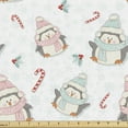 thumbnail image 1 of Ambesonne Candy Cane Fabric by the Yard Upholstery, Christmas Penguins, 1 Yard, Multicolor, 1 of 4