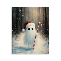 Stupell Industries Candy Cane Forest Ghost Wall Plaque Art, design by Arlington Prints