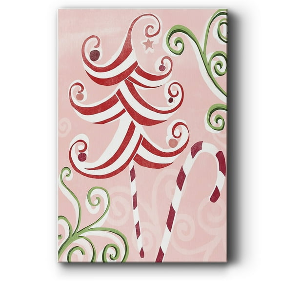 Candy Cane Holiday I- Gallery Wrapped Canvas