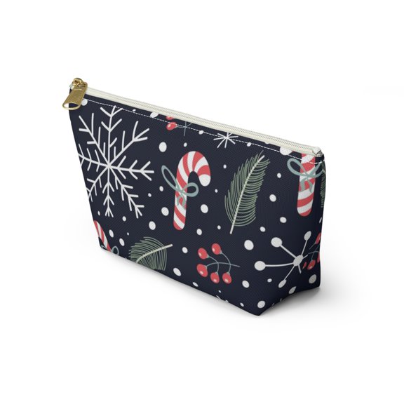 Candy Cane Holiday Snowflake Makeup Bag Cosmetic Pouch Bag Gift Ideas