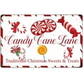 thumbnail image 1 of Candy Cane Lane Funny Tin Sign,Candy Canes Vintage Farmhouse Christmas Metal Signs for Home Kitchen Cafe Coffee Store Room Winter Decor Plaque 8x12 Inch 8x12 inch, 1 of 1