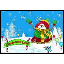 Candy Cane Lane Snowman Indoor & Outdoor Mat - 18 x 27 in.