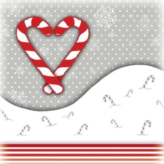 Candy Cane Love Canvas Art - Anna Quach (24 x 24)