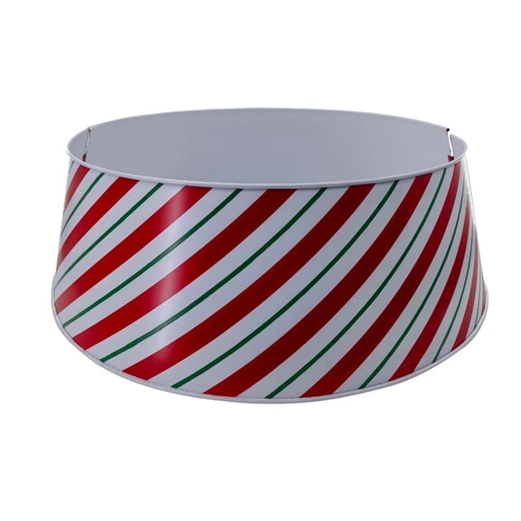 Candy Cane Metal Christmas Tree Collar, Red, White and Green 27" by Holiday Time